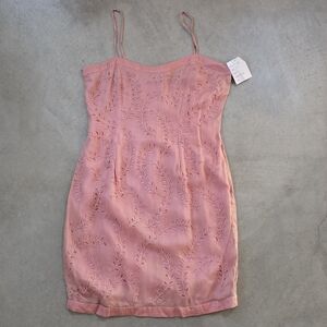Sylvan | Pink Embroidered Eyelet Dress Medium